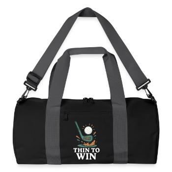Thin To Win Funny Golf Player Design - Recycled Duffel Bag - black/graphite grey - Front