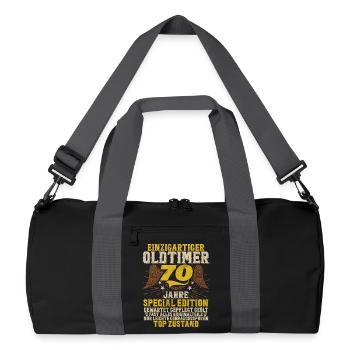 70 Years Unique Classic 70th Birthday - Recycled Duffel Bag - black/graphite grey - Front