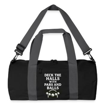 Deck The Halls With Pars And Balls Christmas Golf - Recycled Duffel Bag - black/graphite grey - Front
