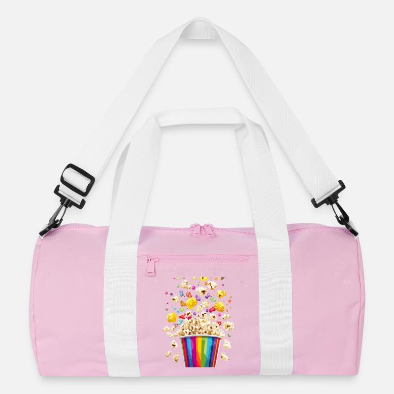 Colorful Popcorn Explosion From Rainbow Mug Recycled Duffel Bag