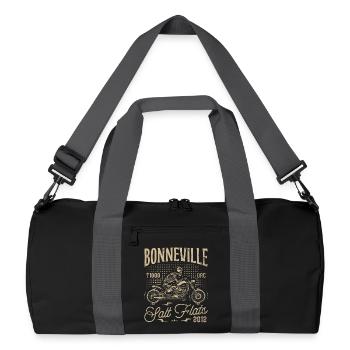 Bonneville Salt Flats Motorrad Geburtstag 2012 - Recycelte Duffel Bag - Schwarz/Graphitgrau - Vorne