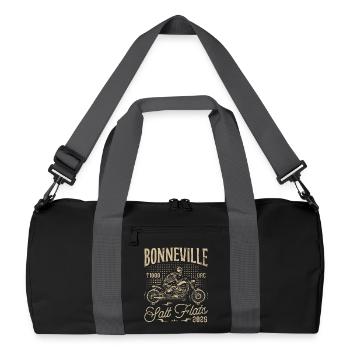Bonneville Salzwüste Motorrad Geburtstag 2025 - Recycelte Duffel Bag - Schwarz/Graphitgrau - Vorne