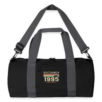 December 1995 Birthday December 1995 December - Recycled Duffel Bag - black/graphite grey - Front