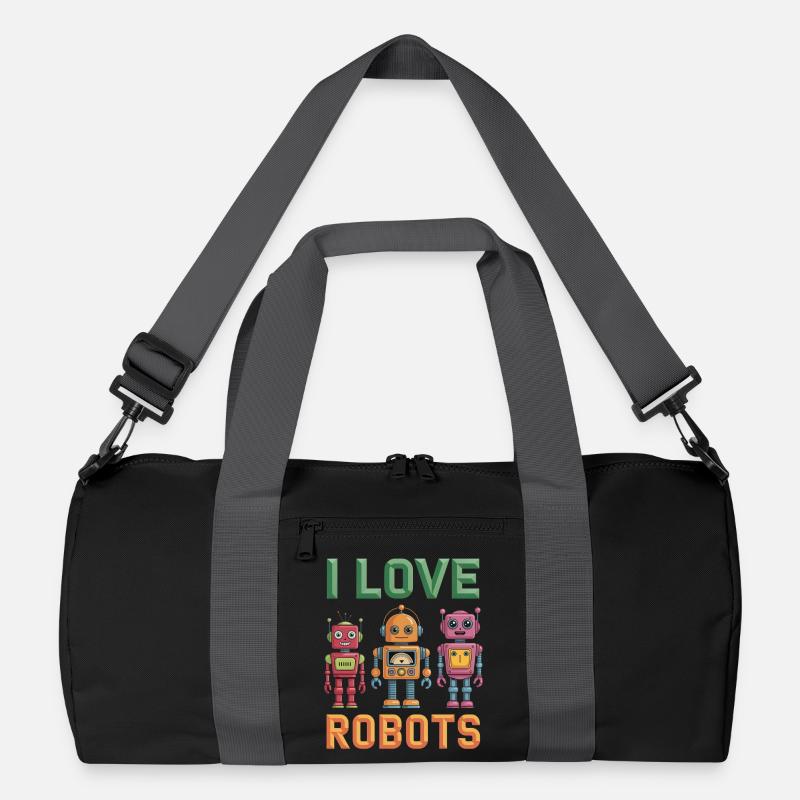Retro Roboter Recycelte Duffel Bag