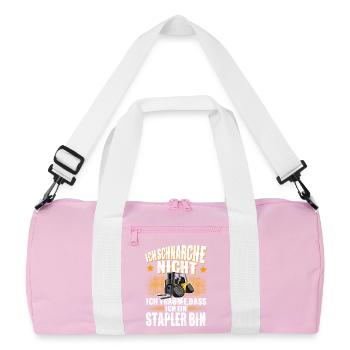 Gabelstapler Stapler - Recycelte Duffel Bag - Rosa/Weiß - Vorne