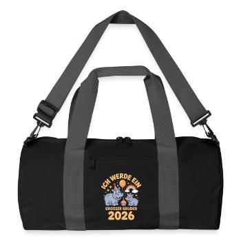 Je vais être un grand frère 2026 Hippo Hippo - Sac de sport recyclé - noir/gris graphite - Devant