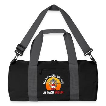 Mer du Nord BESOIN DE VACANCES À BÜSUM Drôle - Sac de sport recyclé - noir/gris graphite - Devant