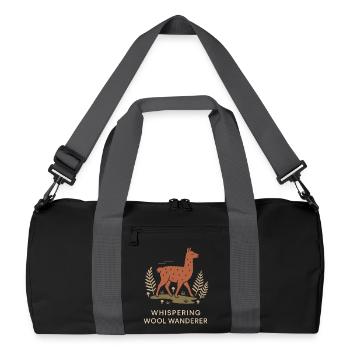 Cottagecore Llama Aesthetic Cute Farm Animal - Recycled Duffel Bag - black/graphite grey - Front