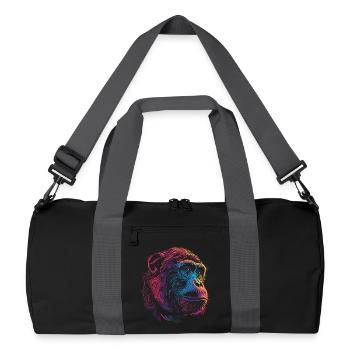 Neon Psychedelic Monkey - Recycled Duffel Bag - black/graphite grey - Front