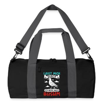Vacances à la mer du Nord LET ME THROUGH DOIT ALLER À BÜSUM - Sac de sport recyclé - noir/gris graphite - Devant
