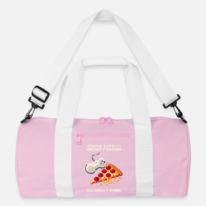 Status Effect: Greasy Fingers | Pizza Aim Humor Recycled Duffel Bag