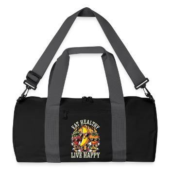 Nutritionniste Manger sainement Vivre Happy Health Coach - Sac de sport recyclé - noir/gris graphite - Devant