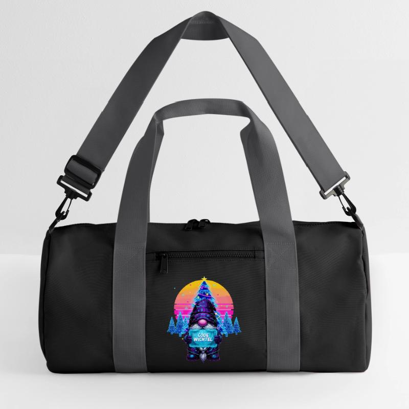 Cyberpunk Code Gnome - Synthwave Noël Nerd Sac de sport recyclé