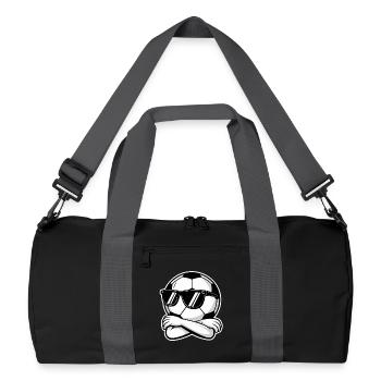 Soccer Smiley With Sunglasses And Crossed - Recycled Duffel Bag - black/graphite grey - Front
