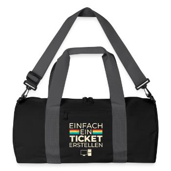 Science Coder JUST CREATE A TICKET FUNNY - Recycled Duffel Bag - black/graphite grey - Front