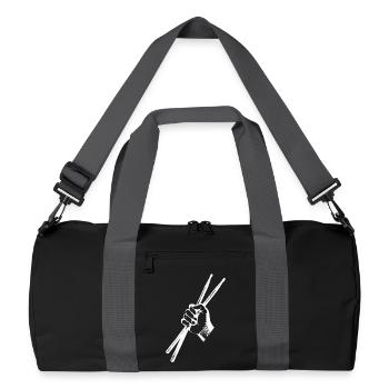 Deux baguettes de tambour Baguettes de tambour dans une main forte - Sac de sport recyclé - noir/gris graphite - Devant