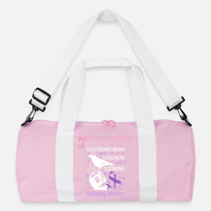 Electronic brain funny epilepsy saying Recycled Duffel Bag
