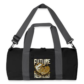 Fossil Heart Paleontology Motif - Recycled Duffel Bag - black/graphite grey - Front