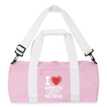 J’aime Temps de travail Fraude Pas de crime Bureau de l’emploi - Sac de sport recyclé - rose/blanc - Devant