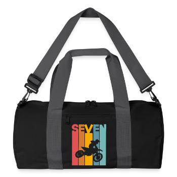 7. Geburtstag Motocross - Recycelte Duffel Bag - Schwarz/Graphitgrau - Vorne