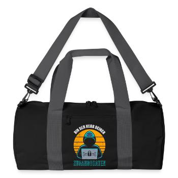 Science Coder BIN DER HERR DEINER ZUGANGSDATEN - Recycelte Duffel Bag - Schwarz/Graphitgrau - Vorne