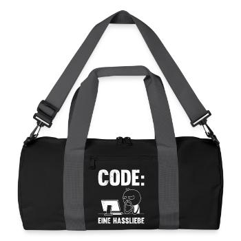 Coder CODE A LOVE-HATE RELATIONSHIP FUNNY - Recycled Duffel Bag - black/graphite grey - Front