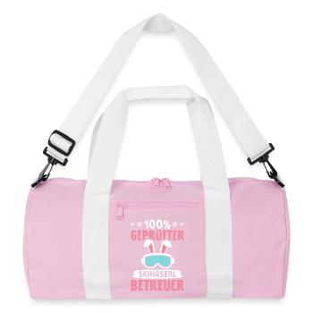 Skilehrer 100 % GEPRÜFTER SKIHASERL BETREUER - Recycelte Duffel Bag - Rosa/Weiß - Vorne