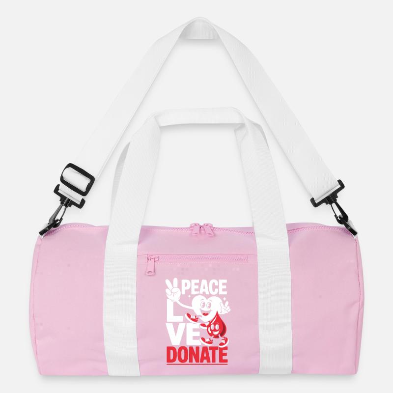 Peace Love Donate Blutspender Blutspende Recycelte Duffel Bag