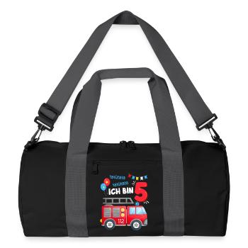 Uniforme de garçon de 5 ans pour cinquième anniversaire de la brigade des pompiers - Sac de sport recyclé - noir/gris graphite - Devant