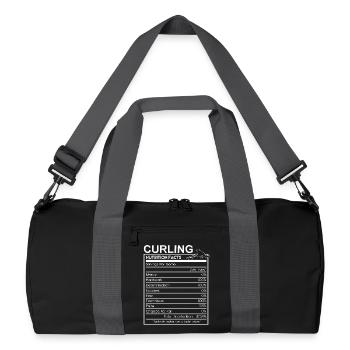 Curling-Nährwertinformationen Lustige Curling-Spieler Desig - Recycelte Duffel Bag - Schwarz/Graphitgrau - Vorne