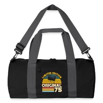 75 Ans Vintage Cadeau Anniversaire Rétro Original - Sac de sport recyclé - noir/gris graphite - Devant