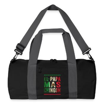 Mexican Vintage Father Saying Design - Recycled Duffel Bag - black/graphite grey - Front