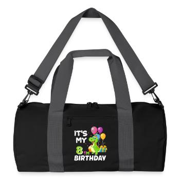 8e anniversaire Garçon Fille Dinosaure Huit ans - Sac de sport recyclé - noir/gris graphite - Devant