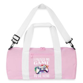 J’ai mis ma partie en pause – manette colorée - Sac de sport recyclé - rose/blanc - Devant