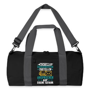 Postboten ACHTUNG ÜBERARBEITETER ZUSTELLER - Recycelte Duffel Bag - Schwarz/Graphitgrau - Vorne
