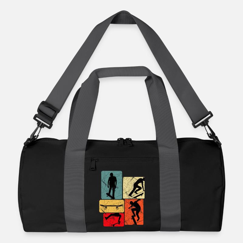 Skateboard Silhouetten Collage Recycelte Duffel Bag