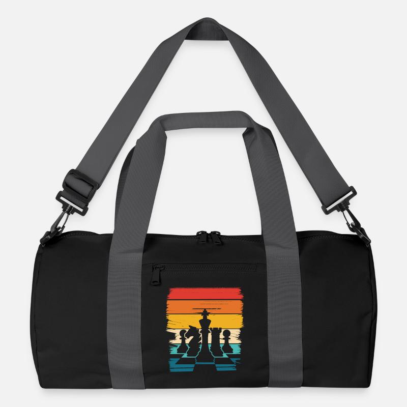 Regenbogen Schachfiguren Silhouette Recycelte Duffel Bag