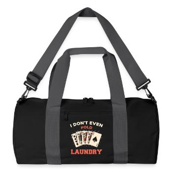 Ich falte nicht mal Wäsche - Recycelte Duffel Bag - Schwarz/Graphitgrau - Vorne
