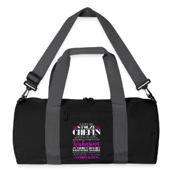 Chefin des verrückten Haufens - Witzig Büro Spruch - Sac de sport recyclé - noir/gris graphite - Devant