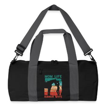 Wife of a farmer Mother - Recycled Duffel Bag - black/graphite grey - Front