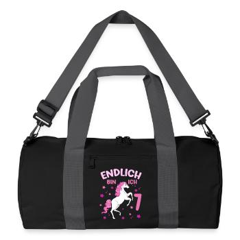 Cheval de 7 ans Enfin je suis 7 filles 7. - Sac de sport recyclé - noir/gris graphite - Devant