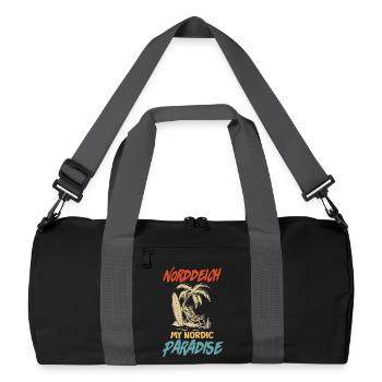 NORDDEICH IS MY NORDIC PARADISE Funny - Recycled Duffel Bag - black/graphite grey - Front