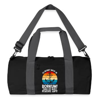 Vacances en mer du Nord NE PLEUT PAS À BORKUM Amusant - Sac de sport recyclé - noir/gris graphite - Devant