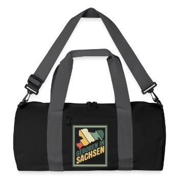 Né en Saxe - Sac de sport recyclé - noir/gris graphite - Devant