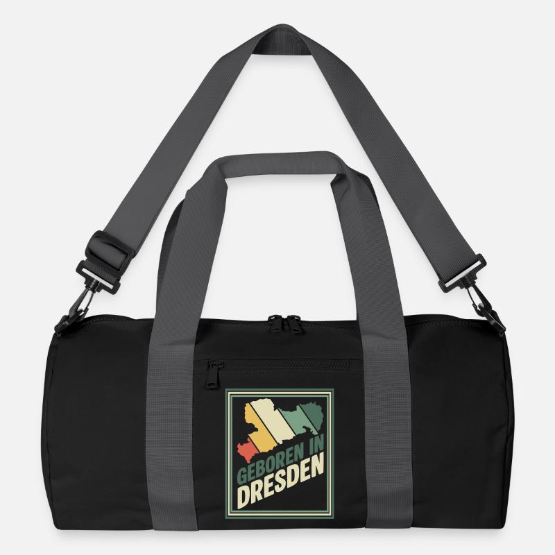 Geboren in Dresden Retro Recycelte Duffel Bag