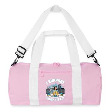 Je soutiens le bootleg inportable du sport féminin - Sac de sport recyclé - rose/blanc - Devant