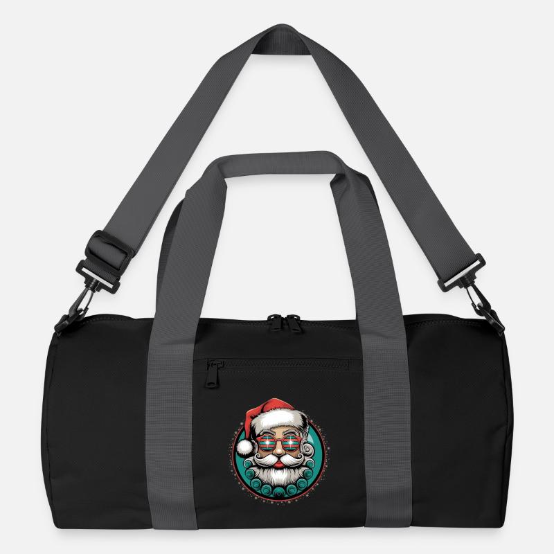 Père Noël cool avec des lunettes de soleil Bart Noël Sac de sport recyclé