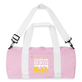 I'm the proof - beer makes you beautiful - Recycled Duffel Bag - pink/white - Front