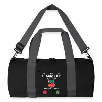 Le Sanglier M’Appelle Humour Chasse - Sac de sport recyclé - noir/gris graphite - Devant