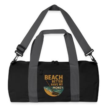 Beach a intérêt à m’amuser avec la détection de métaux - Sac de sport recyclé - noir/gris graphite - Devant